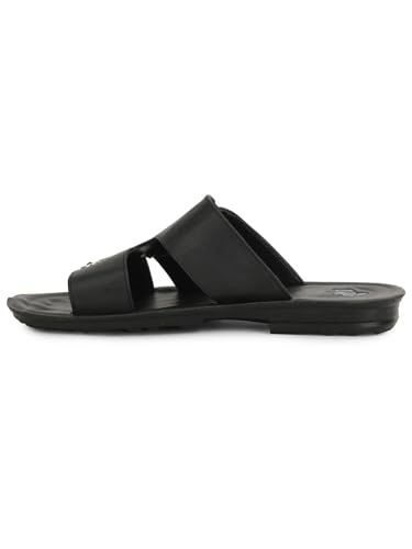 Image of Liberty A-HA MPU-58 Casual Flat Sandal For Men - Black,Brown, Tan PU Slip-on Slipper - Stylish Footwear for Travel, Office & Home - Soft Padded Sole - Lightweight and Durable - Outdoor Chappal for Man