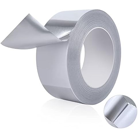 MILEQEE Aluminium Adhesive Tape 50 mm x 20 m Aluminium Tape Repair Tape Self-Adhesive Aluminium Waterproof Aluminium Tape for Repairing Metal Surfaces Cover