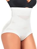 Tummy Control Shapewear Panties for Women High Waisted Cincher Shaping Briefs Underwear Body Shaper Girdle (A# White-1,L)