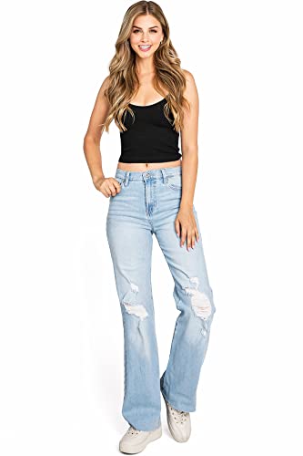 Celebrity Pink Women's Juniors High Rise Skater Wide Straight-Leg Pants4