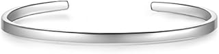 Glanzstücke München Damen-Armreif Sterling Silber rhodiniert 14 cm flexibel einstellbar zu gravieren - Bangle in Silberfarben/Silber-Armband für Gravur