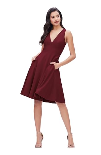 Image of Dress the Population Women's Catalina Solid Sleeveless Fit & Flare Midi Dress