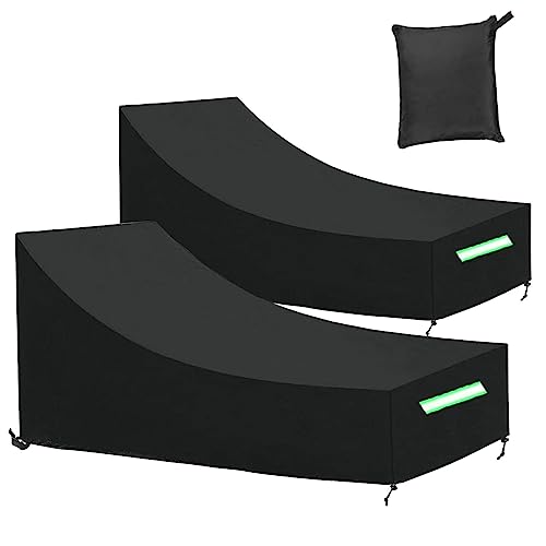 MOZMY 2 Stück Gartenliege Abdeckung Wasserdicht, 420D Oxford Sonnenliege Abdeckung, 200x75x40/70cm, Schutzhülle Gartenliegen Winddicht UV-Beständiges, Abdeckhauben für Liegen,Sonnenliege,Deckchair