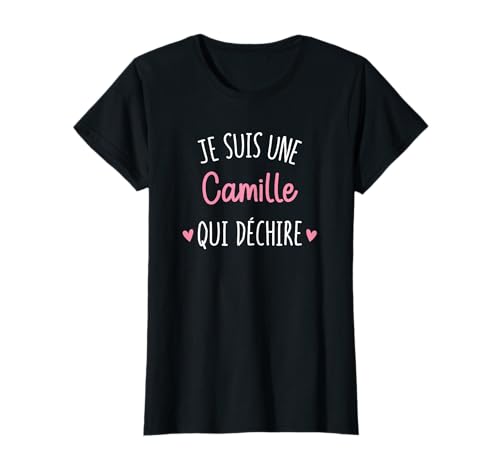 Photo de Cadeau Femme Personnalisé Prénom Camille Qui Déchire T-Shirt