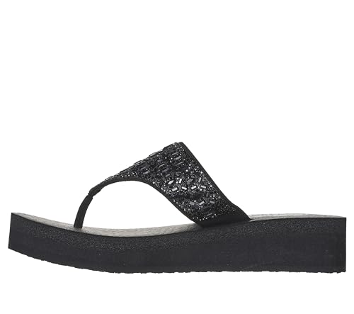 Skechers Womens VINYASA - NEW GLAMOUR Black Casual Slippers, Black, 4 UK (7 US)4