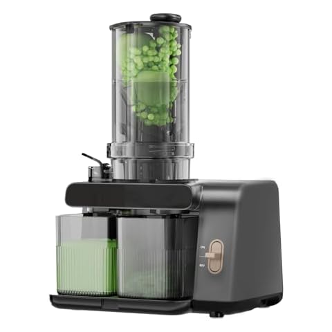 Cold Press Juicer Machines, 5.3-inch Extra Large Feed Chute Easy to Clean Fruit Vegetable Jugos Professional Slow Masticating Juicer Machine Bpa Free Cover