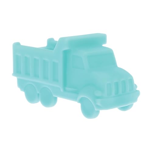 Image of Nuby Vehicle Bath Toys - 5-Pack - Soft, Stackable Toddler Bath Toys - No-Hole Design for Easy Cleaning - 6+ Months - Bulldozer, Excavator, Dump Truck, Ambulance, and Fire Truck