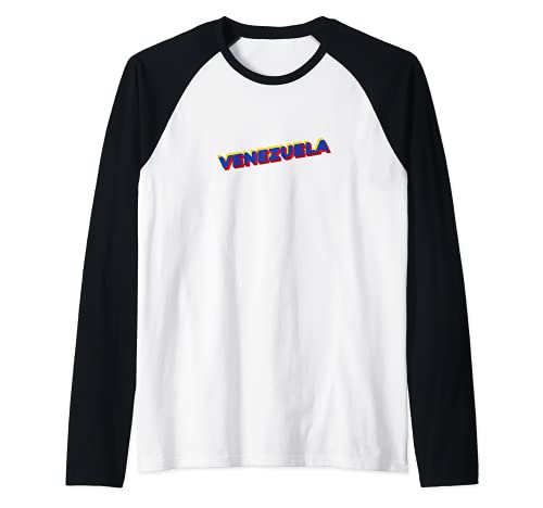 Flag Venezuela Raglan Baseball Tee, Black
