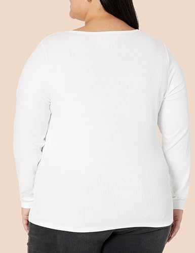 Image of Amazon Essentials Women's Slim-Fit Long Sleeve V-Neck Knit Rib Shirts, Pack of 2