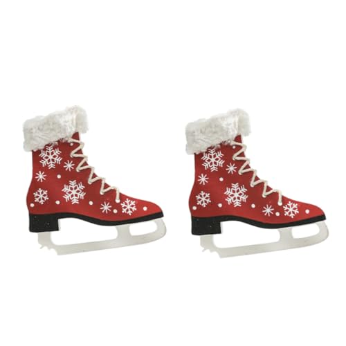 Zerodeko Unique Skate-Shaped Wooden Pendant Decorative Christmas Party Adornments Wall Decor