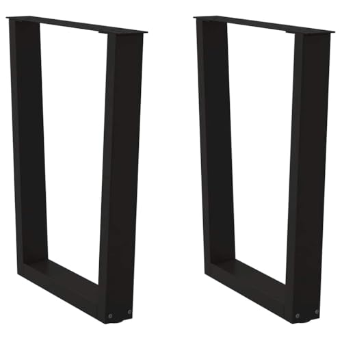 YunCangg Patas de mesa de comedor en forma de V, 2 unidades, acero negro, 70 x (72-73,3) cm, con niveladores de plástico ajustables, para mesa de comedor, escritorio, muebles, montaje DIY