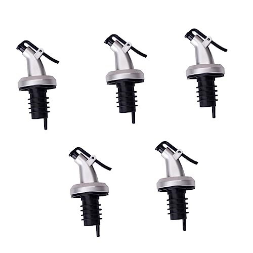 PRETYZOOM 5Pcs Oil Pourer Spout Leakproof Nozzle for Wine Sauce and Vinegar Bottles for Kitchen Use Restaurants and Bars Easy to Clean and Practical