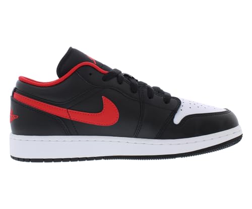 Jordan Boy's Air 1 Low (Big Kid) Black/Fire Red/White 5 Big Kid M2