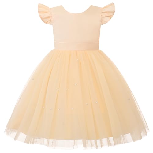 JerrisApparel Girls Princess Party Dress Kids Satin V-Back Tulle Skirt Pageant Wedding Ball Gowns2