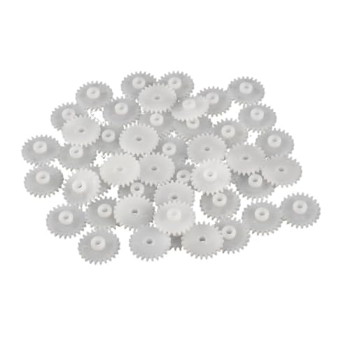 Shaft Pinion 50pcs 0.5 Module Plastic Single Layer Gear 20T 22T 24T 26T 28 Teeth Cylindrical Gear 2mm Hole Pinion 202A 222A 242A 262A 282A Motor Transmission(28T)