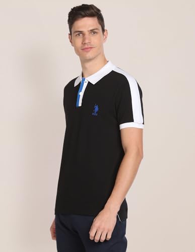Image of U.S. POLO ASSN. Solid Slim Fit Polo T Shirts for Men - 100% Cotton, Half Sleeve Mens Tshirt