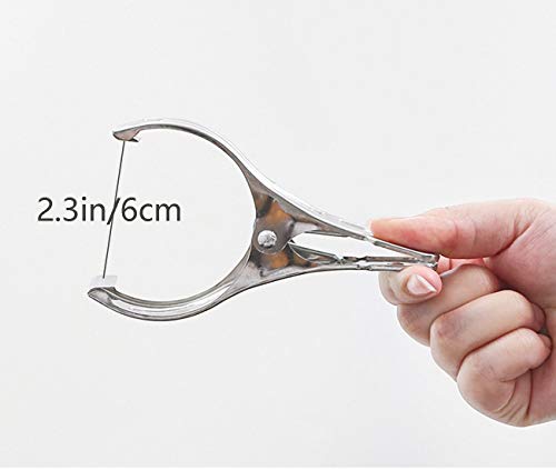 FOMMEN Outdoor Heavy Duty clothespins 10 Pack Large Stainless Steel Quilt Clips,Beach Towel Clips,Curtain Clamps,Rubber Tipped Metal Clothes