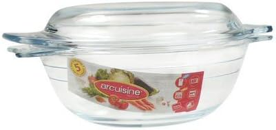 Arcuisine Borosilicate Glass Round Casserole w/Lid .75 Liters / 25.25 Ounces