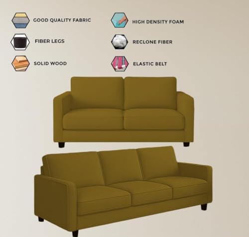 Image of The MM Furniture store Premium Fabric Sofa - Camel (3+2 Seater)