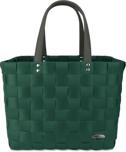 Einkaufstasche/Tragetasche mit Henkel - Einkaufskorb aus Kunststoff - Großer Damen Shopper robust und langlebig - 20 Liter Volumen Farbe Grün