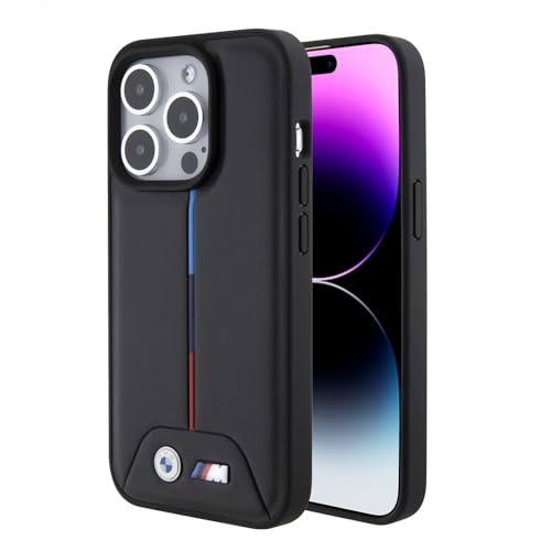 CG Mobile BMW BMHCP15L22PVTK Coque pour iPhone 15 Pro 6,1" Noir Coque Rigide matelassée Tricolore