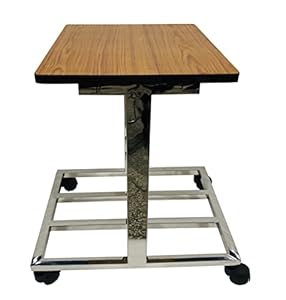 SOMRAJ Office Home Stainless Steel SS Inverter Trolley for Home Office with Wooden Top and SS Frame for Double Inverter Battery