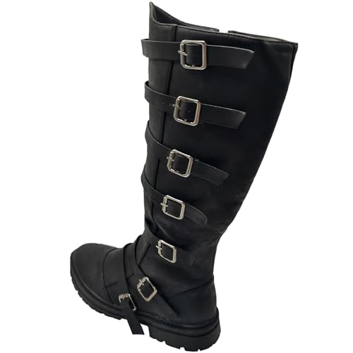 Unisex Medieval Pirate Boots Men's Renaissance Boot Halloween PU Leather Costume Boot Gothic Cosplay Shoes3