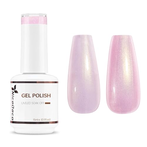 Image of Nicedeco Pearl Gel Nail Polish, 15ml Pearlescent Shell Shimmer Gel Polish Sparkle Shiny Nail Gel UV/LED Soak-Off Nail Art Manicure Pedicure, Salon & Home Use - Long Lasting & Easy to Apply 003