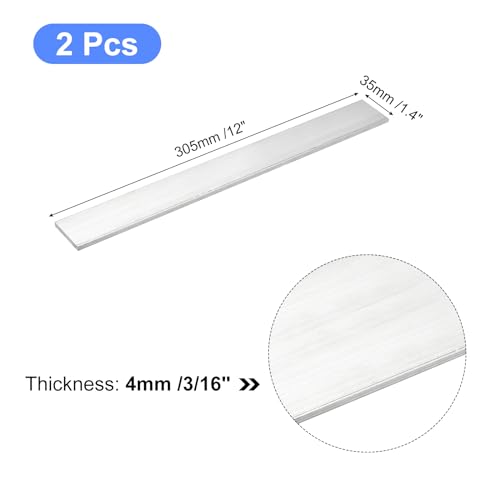 Image of uxcell Square Aluminum Flat Bar, 2Pcs 3 /16 inch Thick 1.4 inch Width 12 inch Length Square Aluminum Bar 6061 Aluminum Flat Plate, 4 x 35 x 305mm T6511 Solid New Mill Stock for Industrial Building