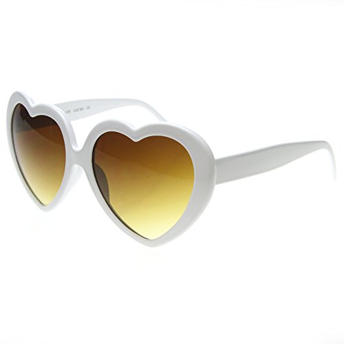 Image of zeroUV Oversized Heart Shaped Sunglasses UV400 Cute Trendy Love Fashion Eyewear for Women 52mm