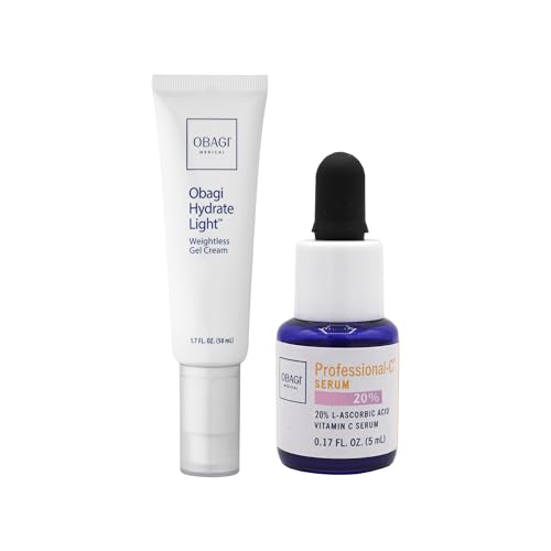 Obagi Hydrate Light Weightless Gel Cream + Professional-C Serum 20% – Hydrating, Fast-Absorbing, Oil-Free Moisturizer, 1.7 oz, Also Includes 5 ml 20% Vitamin C Serum