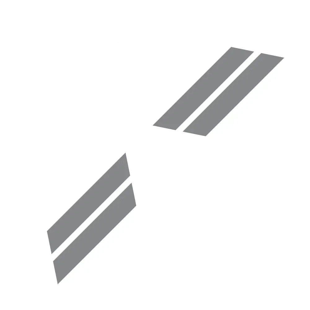 Bertdcx Glossy Gray Auto Accessory Auto Graphics Stripes Sport Vinyl Decor Decal Kit For Mustang Gt500 Gt350(Glossy Gray)
