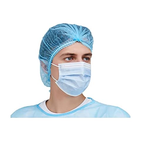 Fancystyle Disposable Hair Nets Bouffant Cap for Food Service Cooking Salon Spa (24 inch_pack of 1000, Blue) Cover