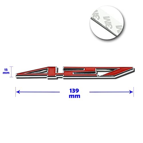 Image of 2X 427 Aluminum Emblem Badge Decal Red & Silver for Z06-C6 427 CI (Silver Red)