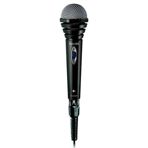 PHILIPS AUDIO SBCMD110/00 - Micrófono dinámico para Karaoke (Cable de 1.5 m, Conector minijack a Jack Mono), Color Negro | Ya disponible en tu tienda friki favorita! En mundofriki.es!