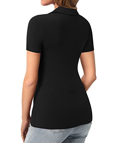 HERLOLLYCHIPS Womens Long Sleeve Short Sleeve Collared Polo Tops V Neck Button Down Fitted Shirts3