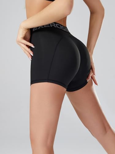 3" Womens Volleyball Shorts 5 Pack Spandex Shorts Women with Pocket,Compression Shorts for Women Workout Running3