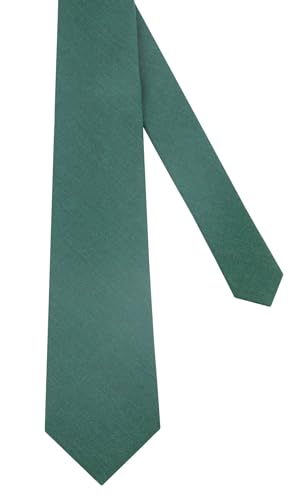 Image of Mens Solid Linen Ties - Slim Pattern Necktie for Men Wedding Groomsmen