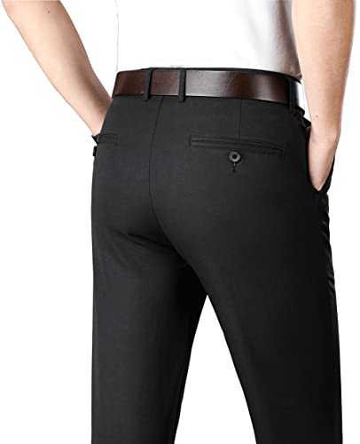 ESSYSHE Men’s Slim Fit Flat Front Dress Pants Wrinkle Free Khaki Pants2