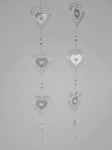 formano 2er Set Fensterdeko Hänger Herzen hängend 14x110 cm...