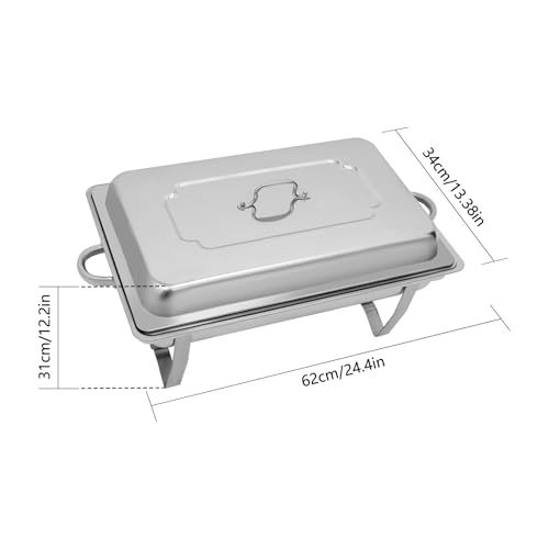 SHZICMY Chafing Dish zestaw do bufetu, 8QT/9 l, zestaw pojemników na ciepło z uchwytem na paliwo i pokrywką, zestaw do cateringu, bufetu i uroczystości weselnych