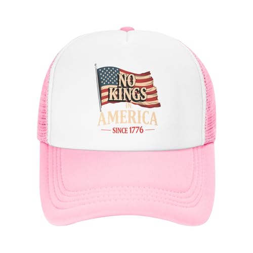 No Kings in America Trucker Hats Los Angeles Anti Ice Immigrants Protest Hat Adjustable Mesh Back Baseball Cap for Kids