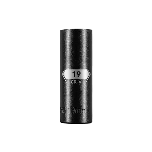 Image of BLACKROBOT 1 /2 Inch Drive 6-Point Deep Socket, 19mm Deep Impact Socket, CR-V Steel