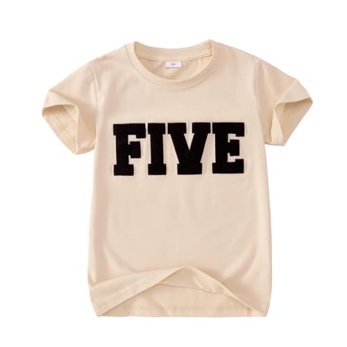 Boys Birthday Shirt Toddler Embroidery Tshirt Baby Boy Birthday Outfit Kids Bday Party Chenille Patch Tee Top 1-10Y