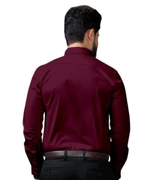 Image of Men's Casual Cotton Blend Shirt | Regular Fit | Full Sleeve | Solid Design