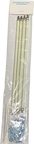 Amazing Drapery Hardware Swivel End Sash Rods, 4 Pack, Silver Ends And Hardware (21-38 Inch, 4 Pack, White) #TOP1