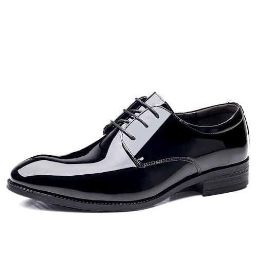 Oxford Dress Shoes for Men Lace Up Pointed Toe PU Leather Solid Color Derby Shoes Slip Resistant Anti-Slip Rubber Sole Non Slip Low Top Wedding2