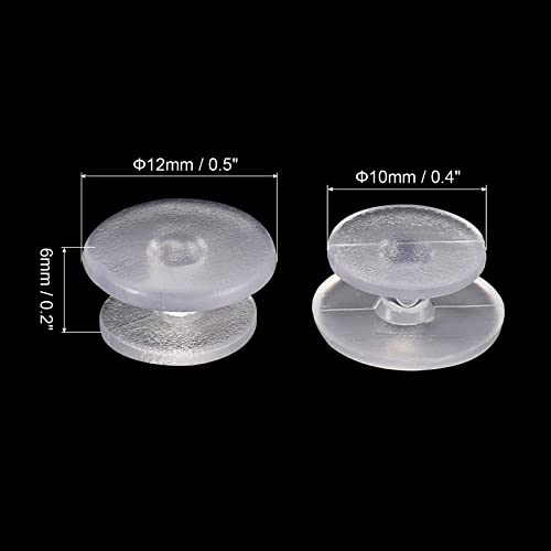 PATIKIL Plastic Button Charm, 50 Pack Backs Wristband 12 x 10mm Dia Buckle Button Accessories Shoe Charm Decoration, Clear - Image 2