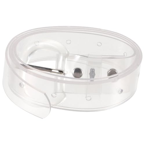 Beavorty Cinturón Transparente de Pvc para Mujer 100 Cm, Cintura Ajustable Hebilla D Acrílica, Accesorio Versátil para Jeans y Vestido, Cinturón para Uso Diario y Fiestas