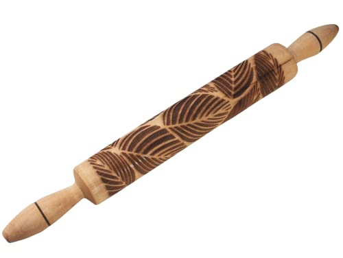 3D Präge Nudelholz Mit Krippenmuster - Weihnachtliches Backzubehör Aus Holz